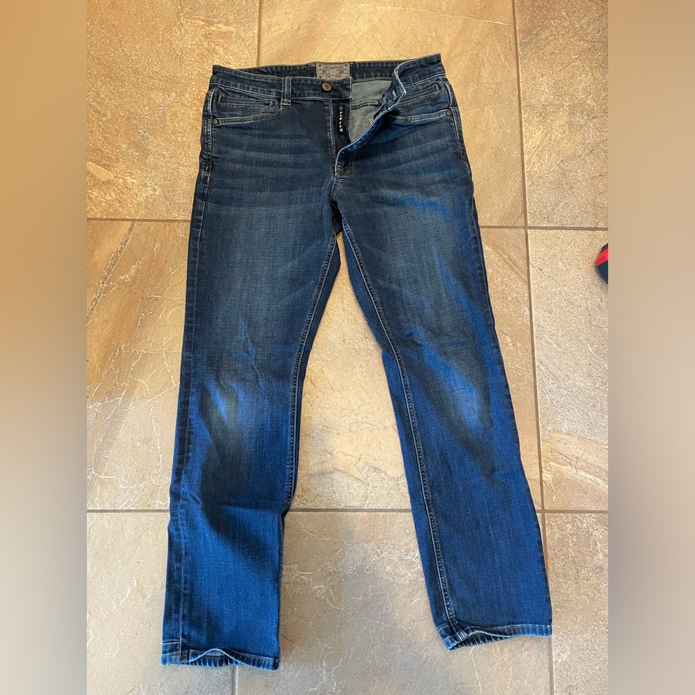 Dark wash slim fit LA Police Gear EDC jeans. 32x32